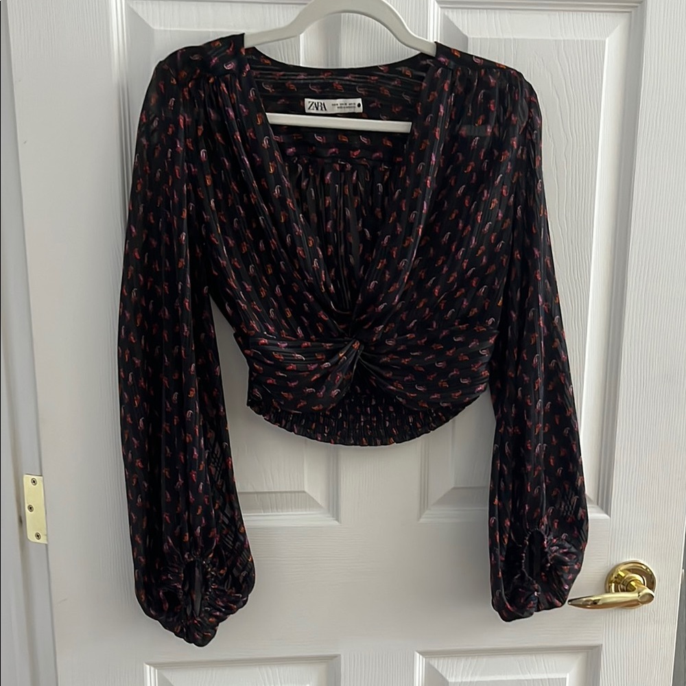Zara Black and Red Women's Top